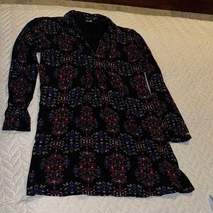 Dee Elle Black and Red Long Sleeve Dress